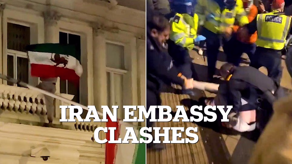 Clashes at Iranian Embassy Protest in London Lead to 14 Arrests